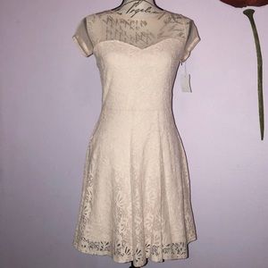 lace with deep back V-cut cream color not white